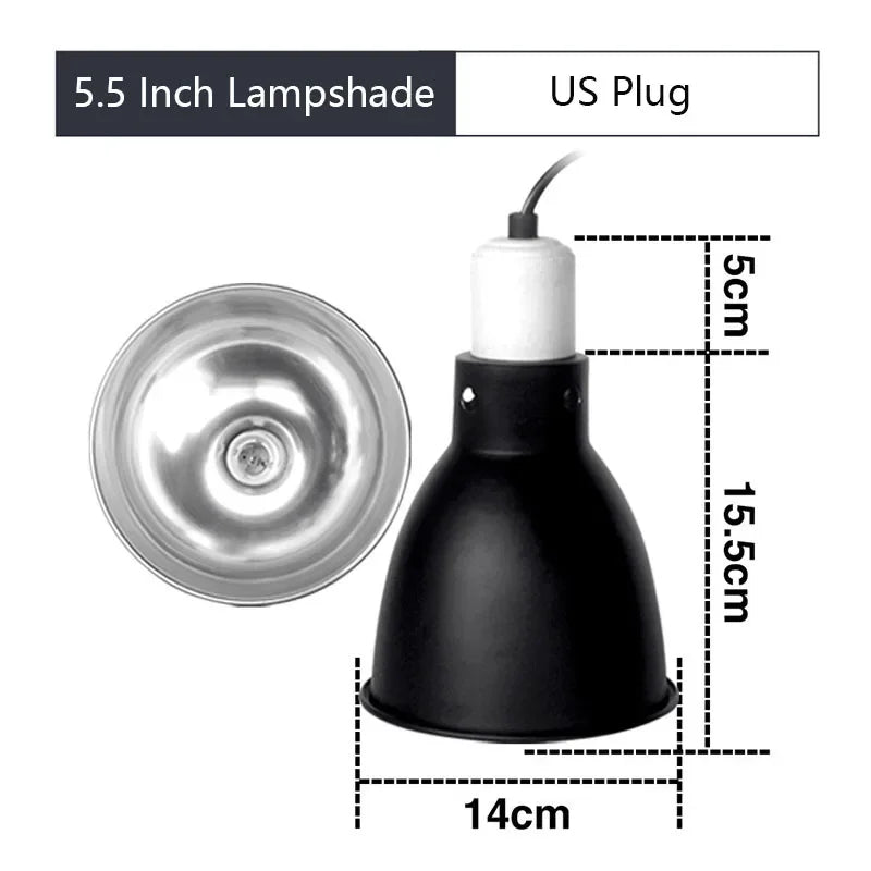 5.5 Inch Reptile Deep Dome Lampshade Snakes Lizards Geckos Terrariums Light Fixture Reptile Lamp Cap Optical Reflection Cover