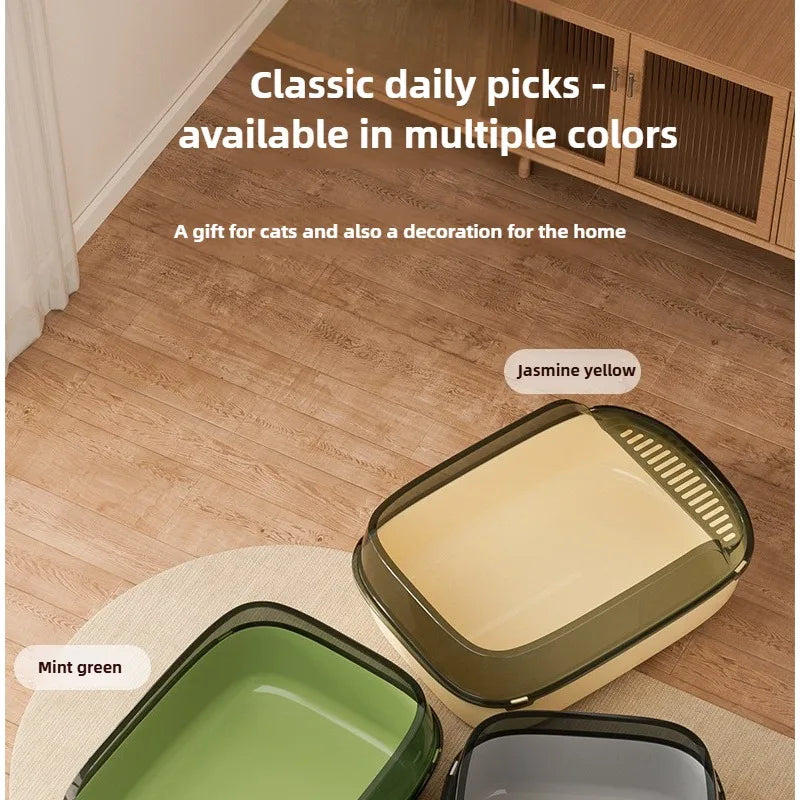 Semi-enclosed, breathable, odorless cat litter box, anti-splash cat litter box, pet supplies