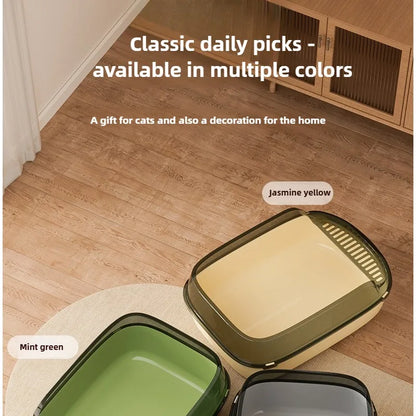 Semi-enclosed, breathable, odorless cat litter box, anti-splash cat litter box, pet supplies
