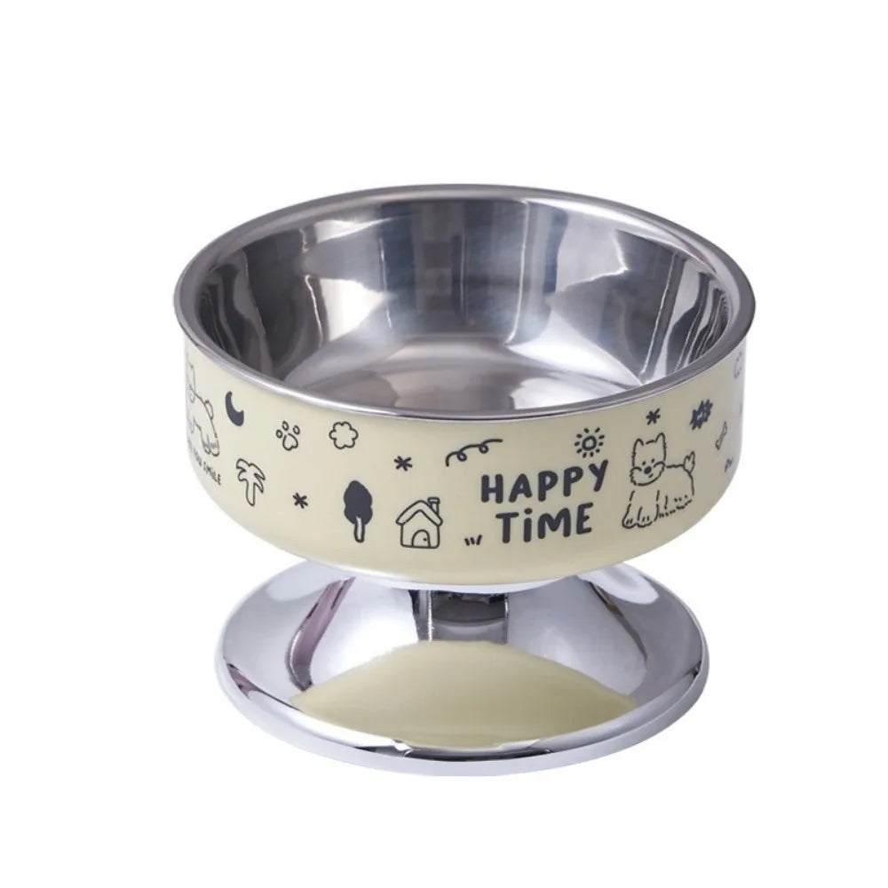 Cartoon Pet High Foot Bowl Large Capacity Neck Protection Cat Food Water Bowl Anti-slip Detachable Elevated Cat Bowl