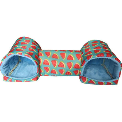 Pet Hideaway Tunnel Cave for Hamsters Gerbils Guinea Pigs Ferrets - Soft Cozy Hideout Toy to Keep Your Small Rodents Entertained