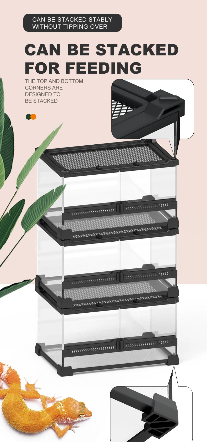 Best Tempered Glass Pet Reptile Enclosure Terrarium Glass Containers Paludarium Tank For Pets