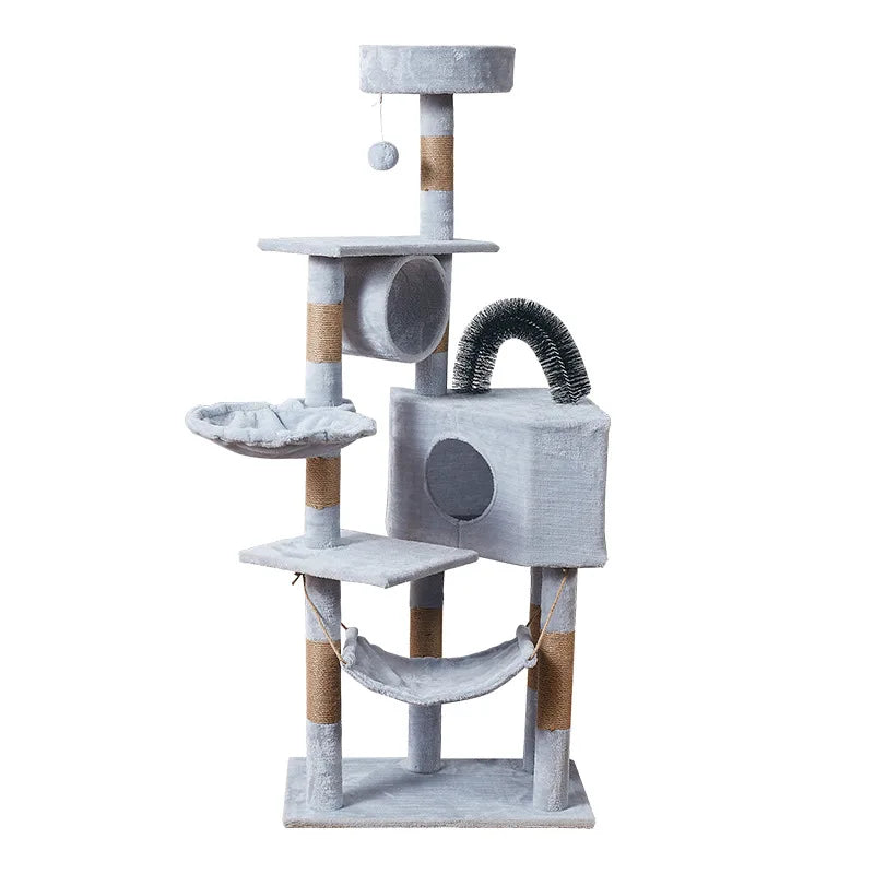 Large Cat Tree Tower with Multiple Hamocks, Scratch Tower, Villa Training Aids, Furniture, Pet Products Supplies