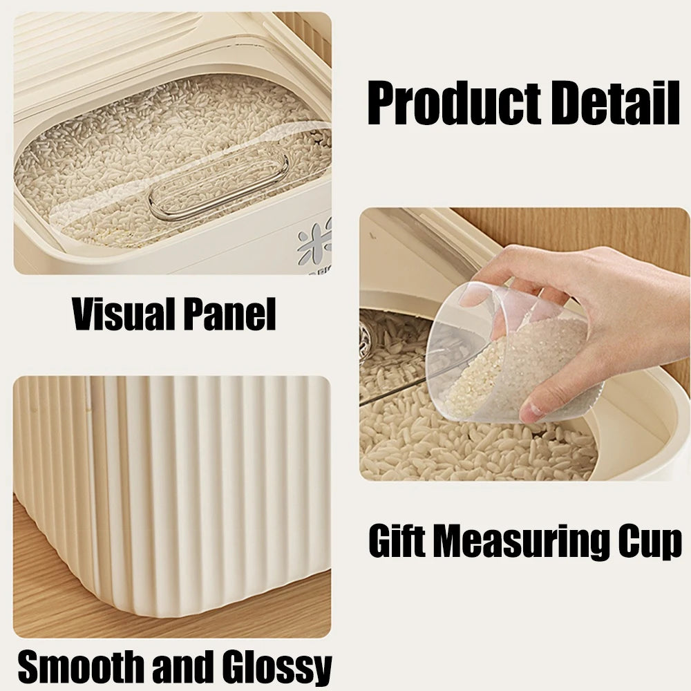 Moisture Proof Rice Dispenser 5KG/10KG Rice Bucket Kitchen Organizer Pet Food Storage Container Cereal Jar Caixa Organizadora