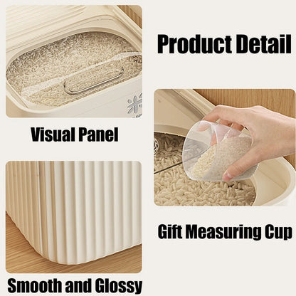 Moisture Proof Rice Dispenser 5KG/10KG Rice Bucket Kitchen Organizer Pet Food Storage Container Cereal Jar Caixa Organizadora