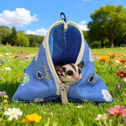 Sugar glider triangular nest for going out, hamster, honey weasel, carry bag, portable, fleece warm nest