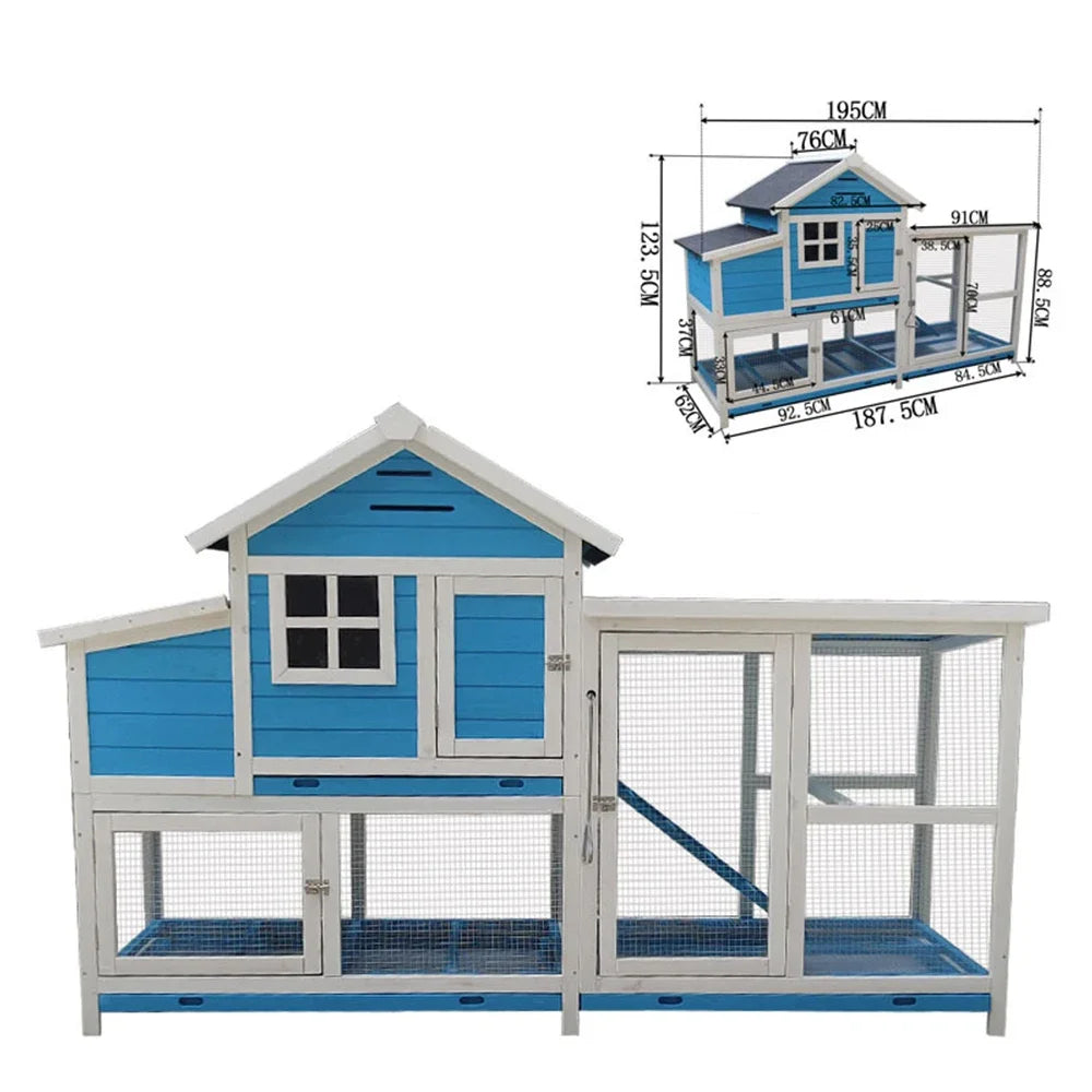Wholesale Luxury Wooden Outdoor Waterproof Large Rabbit Cage Pet Cage House Chicken Coop