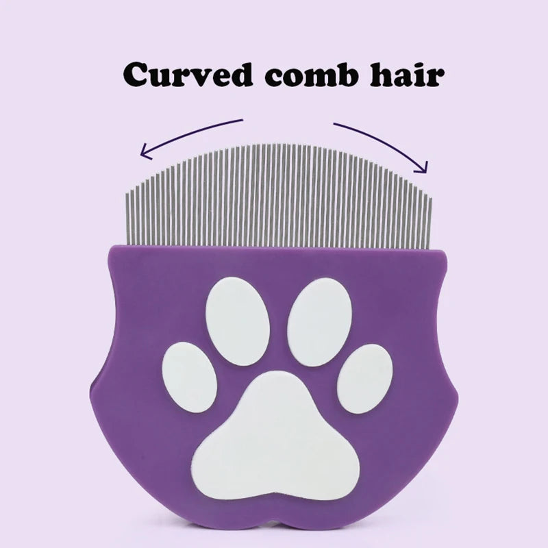 Pet Grooming Comb - Flea Comb for Cats & Dogs, Curved Design for Face & Body, Mini Detangling Brush for Pets 침구청소기 강아지미용  pet