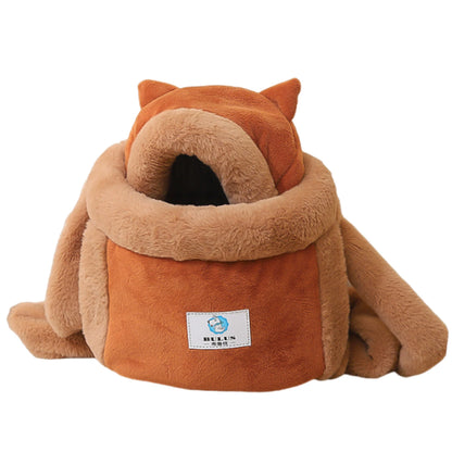 Winter Warm Cat Backpack Soft Cozy Cute Plush Pets Cage All In 1 Style Cat Bag Carrier Bag For Outdoor Travel Pet Accessories