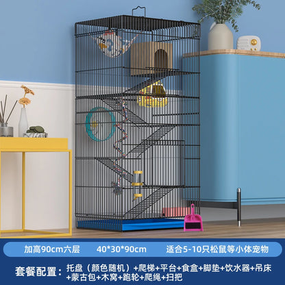 ‌Jumbo Hedgehog Sugar Glider Cage - Reinforced Escape-Proof Habitat, Chew-Resistant Large Base for Rats Hamsters