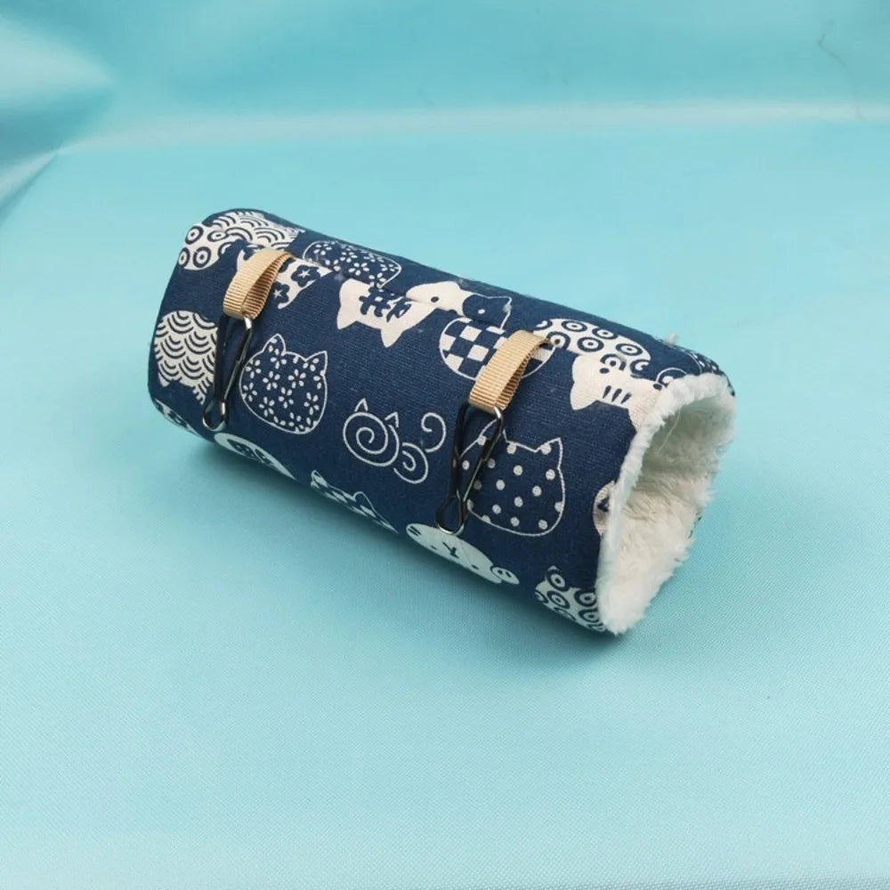 2025 Hanging Ferret Hammock Cage Printed with Hooks Hamster Hammock Ferret Warm Bed For Guinea Pig Hideout Mouse