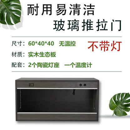 Solid Wood Reptile Breeding and Warming Box,Constant Temperature Habitat for Lizard Tortoise Snake and Small Pets