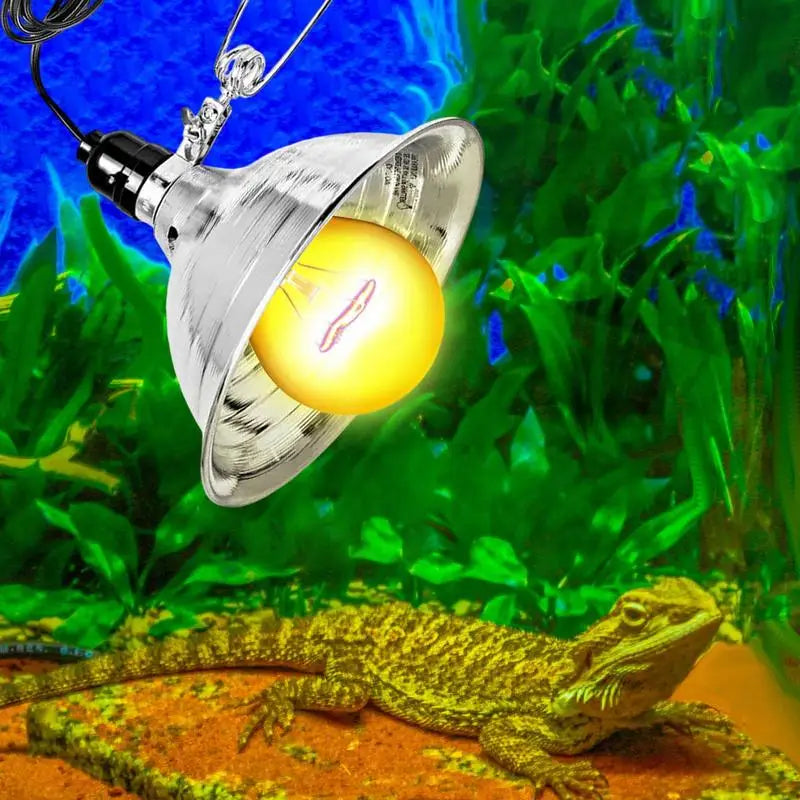 Reptile Lamp Set Lighting 300W Reptile Heating Lamp Stand Pet Light Bulb Holder Lampshade Emitter Lamp With Aluminum Reflector