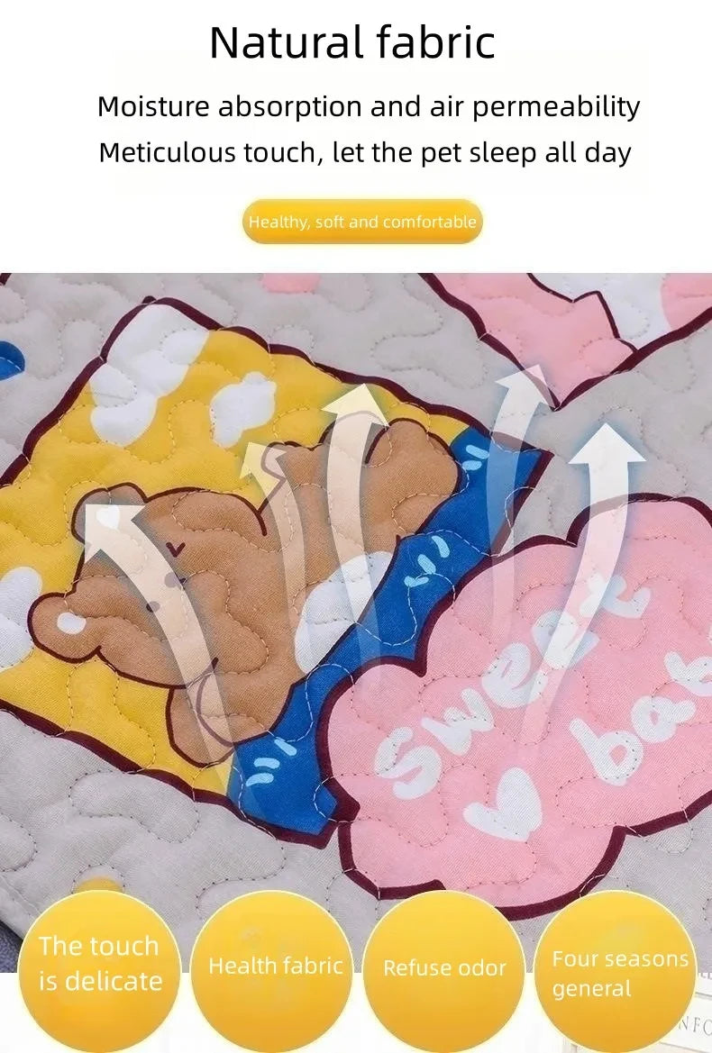 Washable Pet Pee Pad Pet Diaper Mat Reusable Mats for Dogs Dog Bed Urine Washable Dog Training Pad Four Seasons Pet Mat Urine