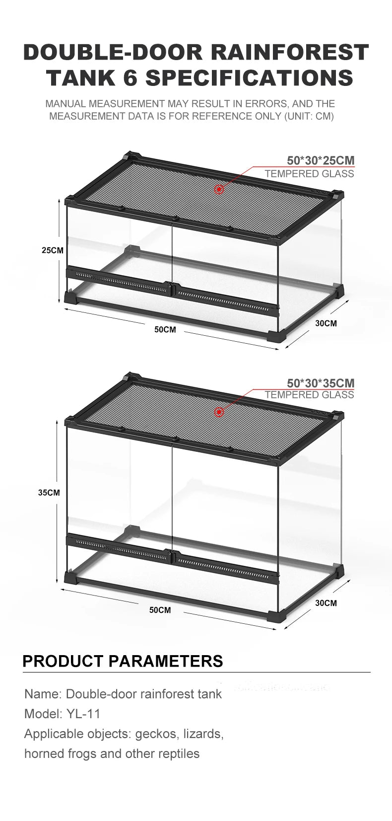 Best Tempered Glass Pet Reptile Enclosure Terrarium Glass Containers Paludarium Tank For Pets