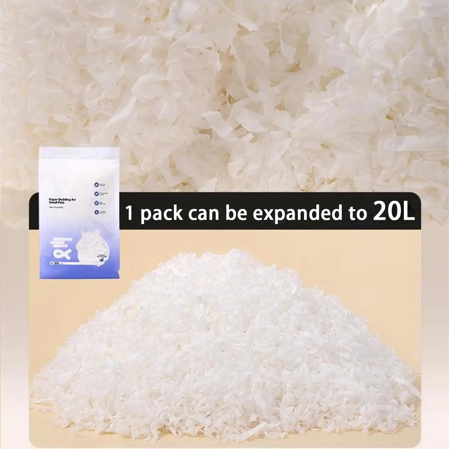 Small Animal Bedding Hamster Paper Cotton Bedding Odor Control Water Absorption Cage Decoration Rabbits Supplies for Outdoor