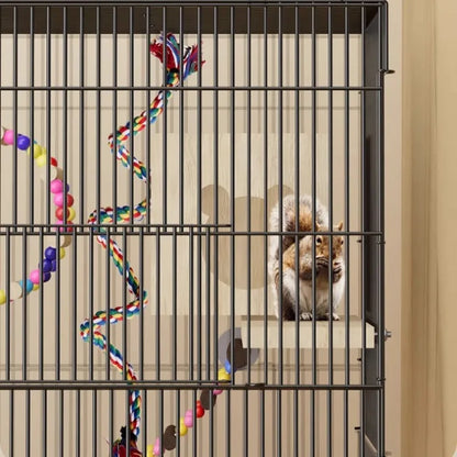 ‌3-Tier Extra Large Small Pet Cage - Sugar Glider Ferret-Proof Habitat, Multi-Level Rat Mansion Villa, Chew-Proof Removable Tray