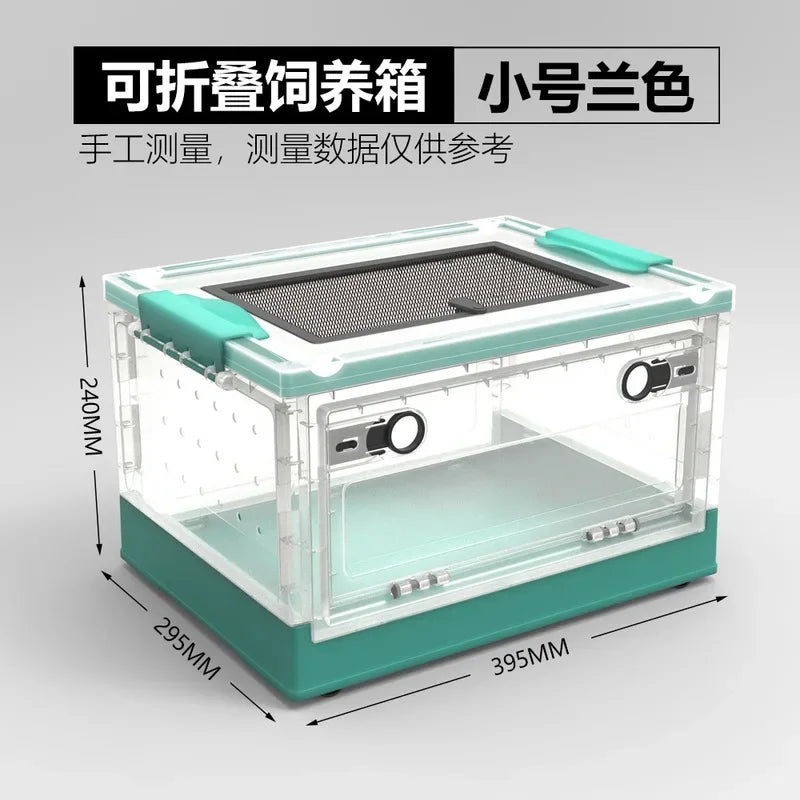Reptiles Breeding Enclosure Cages Transparent Amphibians Habitat Box Plastic Reptile Feeding Box for Lizard Bearded Dragon