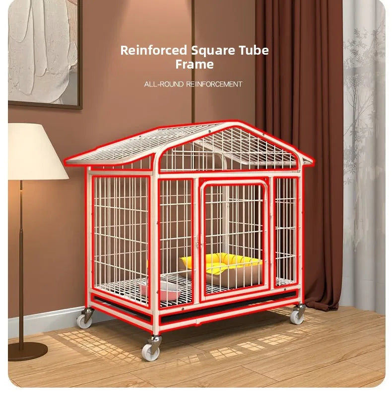 Indoor Large Medium Dog Cage with Toilet Pet Dog House Fence for Samoyed Labr Dog Cages Kennels And Run Outdoor Supplies