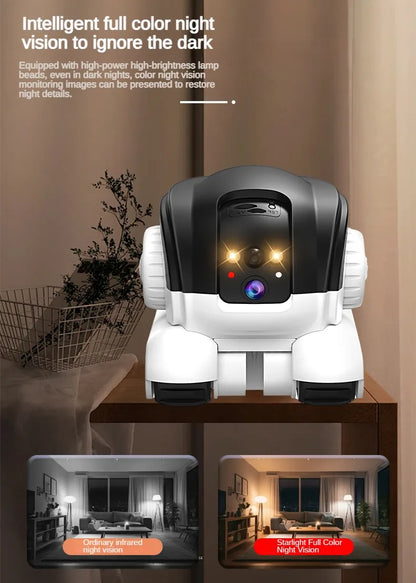 Pet Camera Dual Lens Wifi Camera Robot Pet Tracking Color Night Vision Laser Indication Teasing Remote Monitor Home Camera