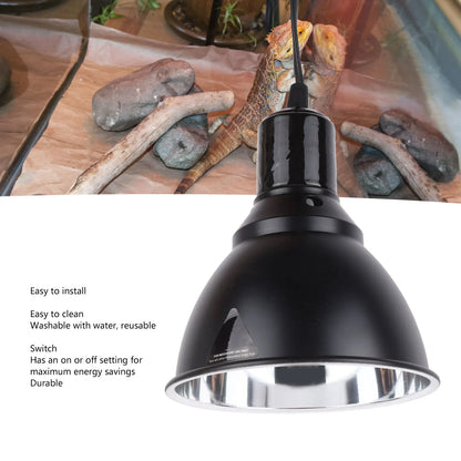 5.5in Reptile Lamp Fixture Uniform Heating Professional Shallow Dome Lamp Cap for Amphibians