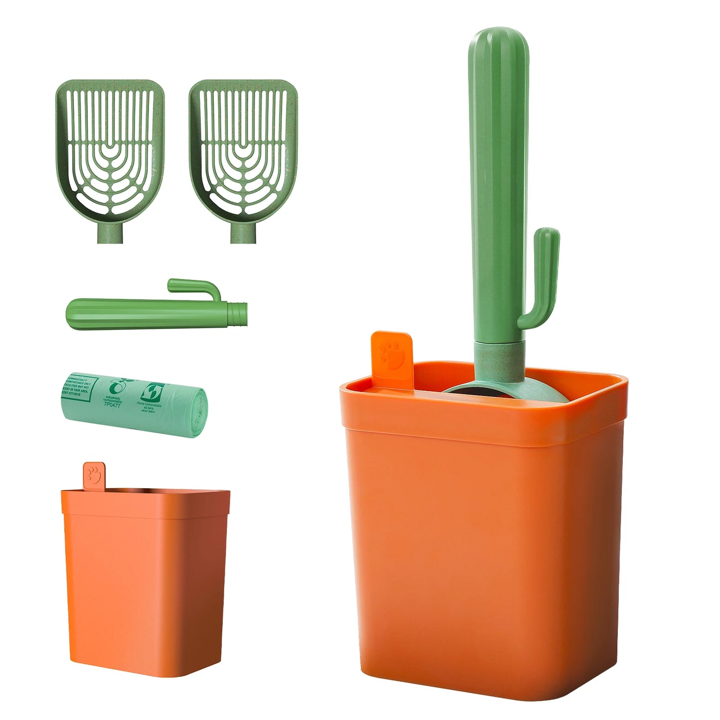 Cat Litter Scoop Pet Cleaning Tool Detachable Pet Poop Shovel with Garbage Bags Replaceable Scoop Cats Toilet Cleaning Shovel