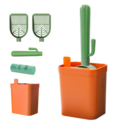 Cat Litter Scoop Pet Cleaning Tool Detachable Pet Poop Shovel with Garbage Bags Replaceable Scoop Cats Toilet Cleaning Shovel