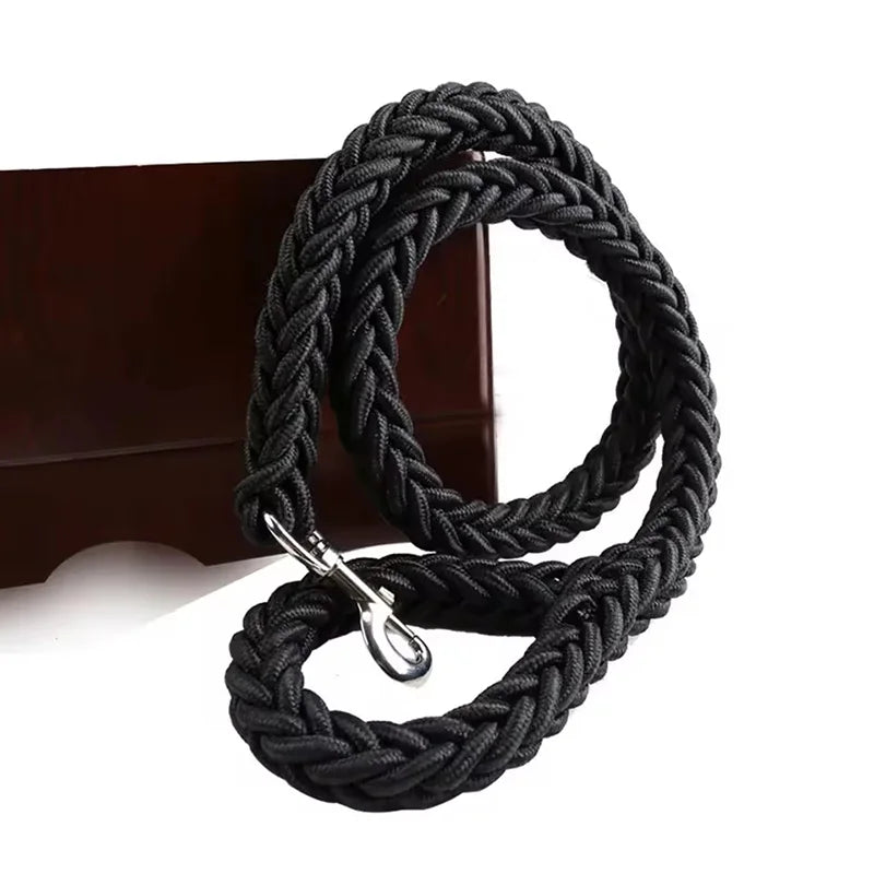 Heavy-Duty 8-Strand Nylon Braided Dog Leash Durable Handmade Pet Rope For Medium Large Dogs Walking Training Control Anti-Tear