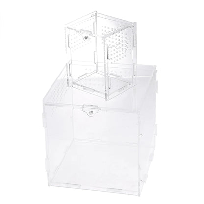 Acrylic Transparent Reptile Breeding Box Terrarium Habitat Insect Spider Lizard Scorpion Feeding Cage Arboreal Enclosure Case