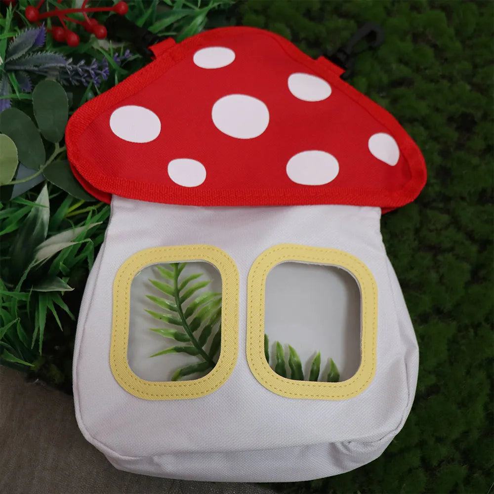 Mushroom Shaped Rabbit Hay Bag Large Capacity Oxford Cloth Rabbit Feeding Bag Hanging Portable Rabbit Hay Feeder Bag