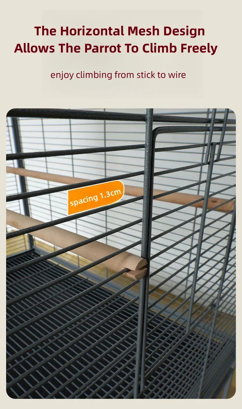 Metal Big Size Large Bird Cages Pet Parrot House Pet Cages Carriers Bird Breeding Foldable Quadrate Bird Cage 80*60*168cm