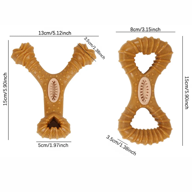 Indestructible 15CM Solid Beechwood Chew Stick for Large Dogs - Dental Health Interactive Toy with Treat Hole, Heavy Duty Chewin