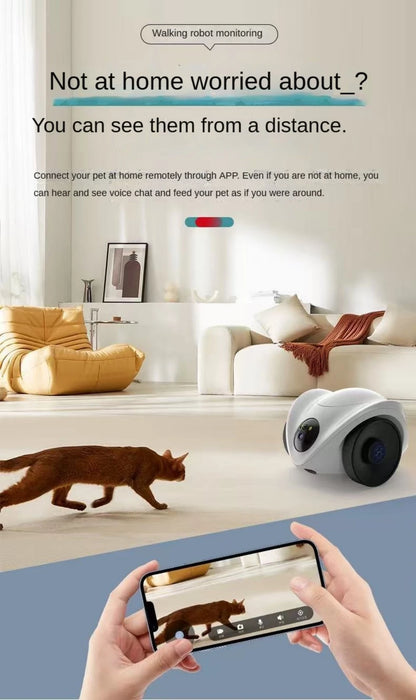 Wifi Whole-house Mobile Snack Dispensing Toy With HD Camera Cat Dog Smart Interactive Toy Pet Companion Robot