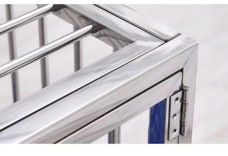 Large Dog Cage Outdoor Stainless Steel Folding Fence with Strong Load-bearing Capacity Bottom Extraction Tray for Dog Supplies