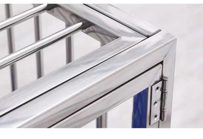 Large Dog Cage Outdoor Stainless Steel Folding Fence with Strong Load-bearing Capacity Bottom Extraction Tray for Dog Supplies