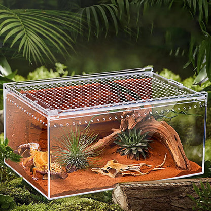 Spider Enclosure Transparent Reptile Enclosure Snake Terrarium for Gecko Snake Frog Chameleon Bearded Dragon Tortoise