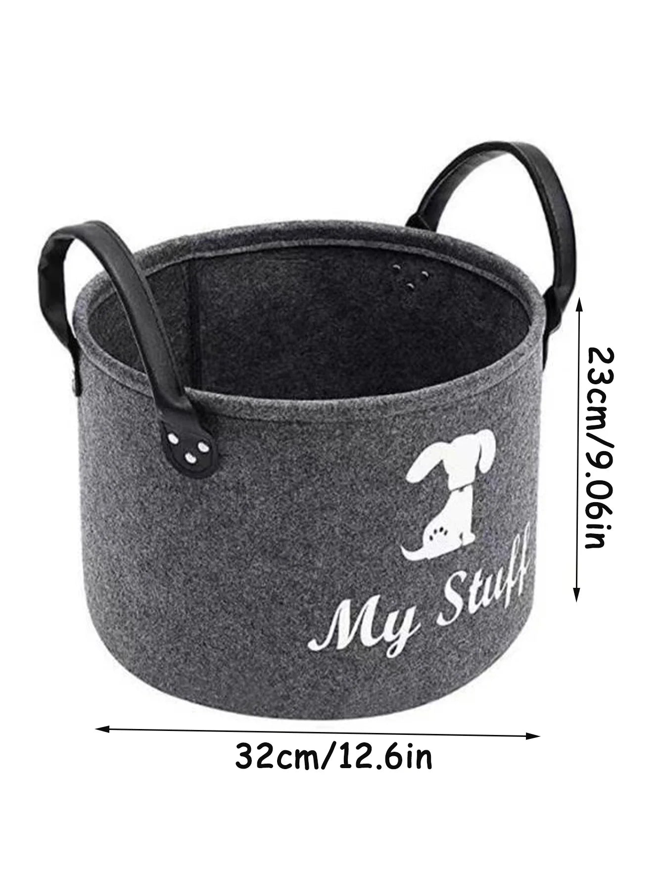 Felt Pet Toy Box Pet Toy Storage Basket Dog Toy Box Special Storage Basket for Organizing Pet Supplies Blanket Pet Storage Box