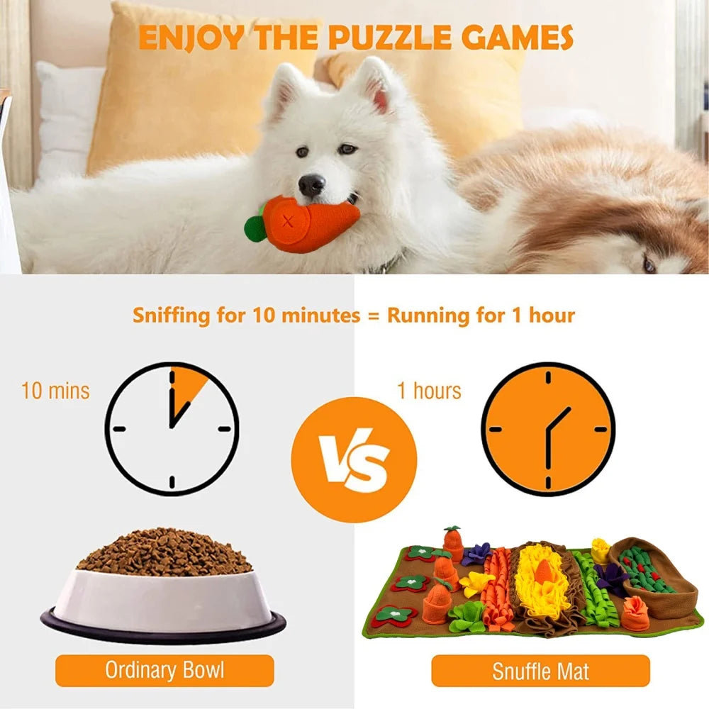 Pet Dog Snuffle Mat Slow Feeding Training Toy for Indoor/Outdoor Activities Wool Fleece Dog Puzzle Toy Pet Stuffy Foraging Pads