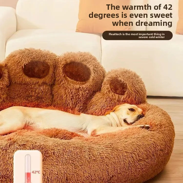 1Pcs Kennel Winter Warm Medium and Large Dog Corgi Golden Retriever Dog Bed Velvet Sofa Sleeping Mat Four Seasons Pet Products