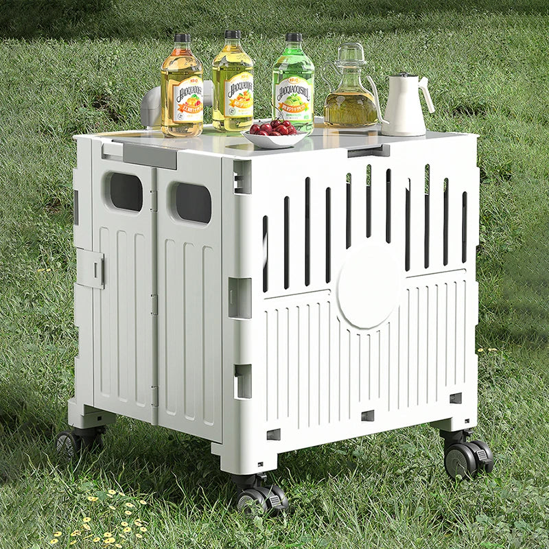 Plastic Foldable Pet Stroller Garden Camping Hand Trolley Carts Utility 4 Wheels Market Storage Mobile Alloy Rod Shopping Cart