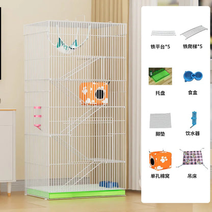 ‌3-Tier Extra Large Small Pet Cage - Sugar Glider Ferret-Proof Habitat, Multi-Level Rat Mansion Villa, Chew-Proof Removable Tray