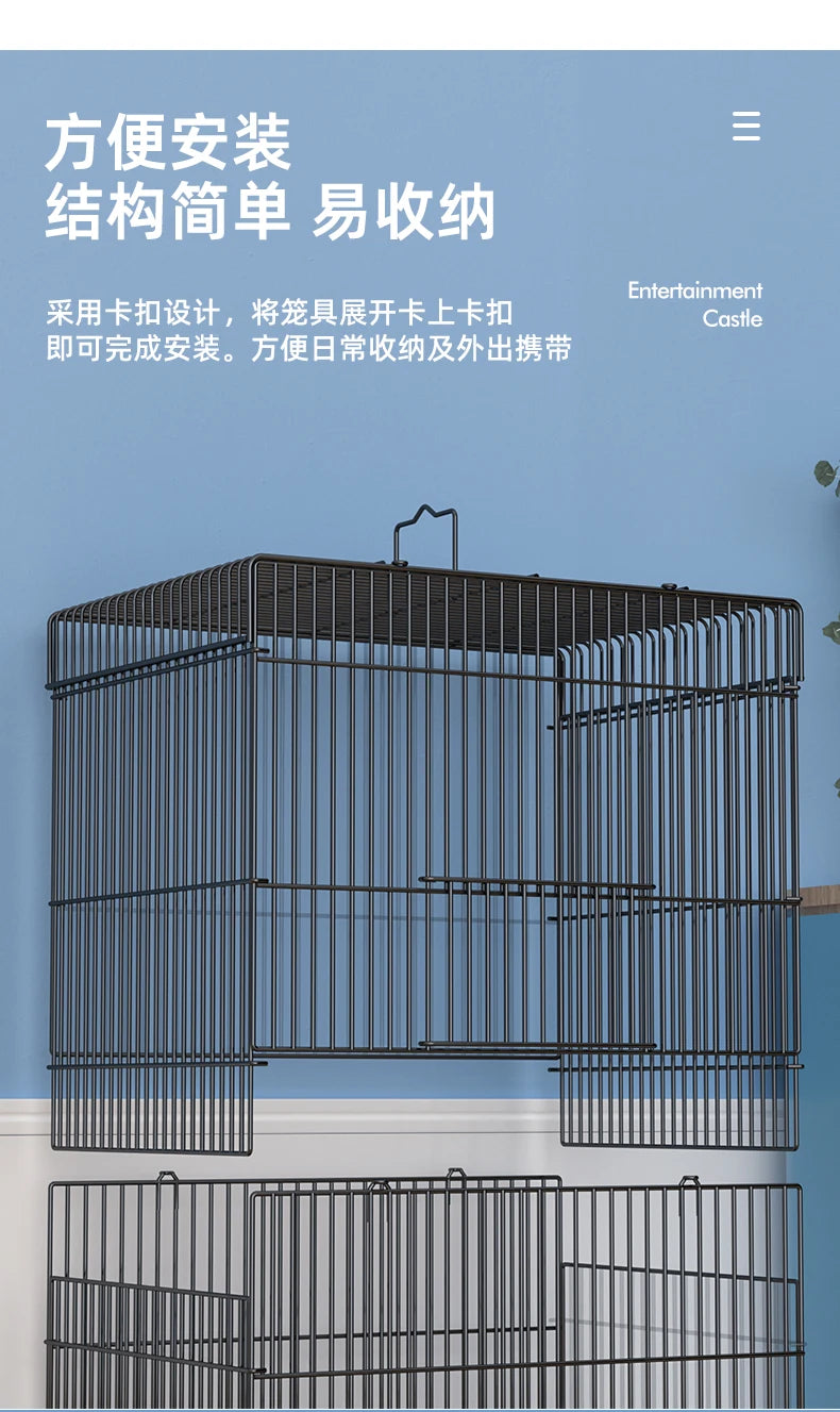 ‌Jumbo Hedgehog Sugar Glider Cage - Reinforced Escape-Proof Habitat, Chew-Resistant Large Base for Rats Hamsters