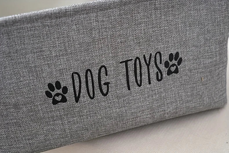 1PC Pet Toy Storage Basket, Woven Polyester Organizer for Dog and Cat Supplies, Clothing, Snacks, Toys