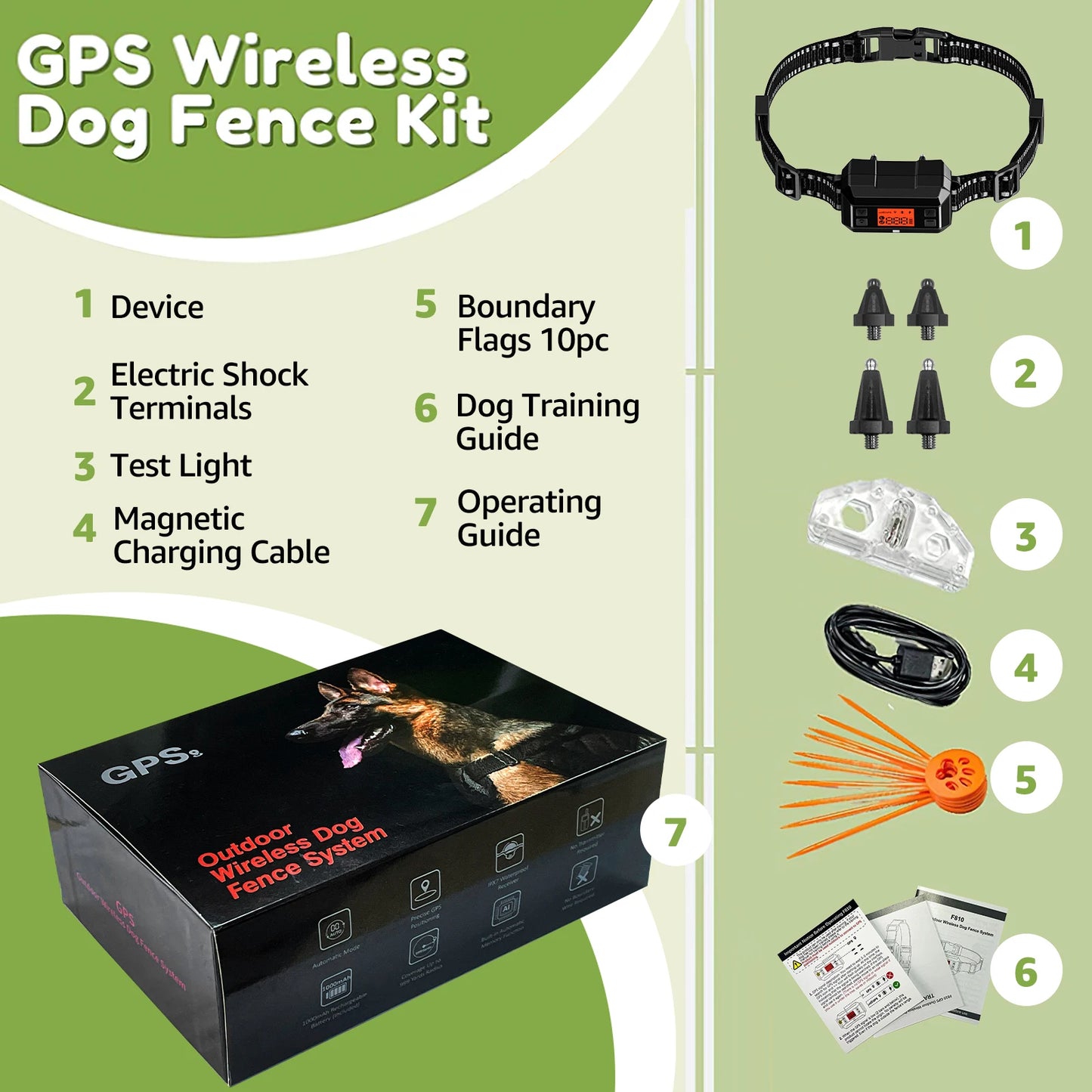 GPS Pet Fence Electric Wireless Dog Tracker Collar Pet Containment System Waterproof Dog Training Collar Anti Run Away Safety