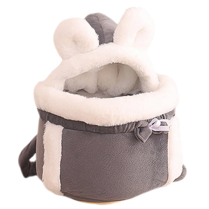 Winter Warm Cat Backpack Soft Cozy Cute Plush Pets Cage All In 1 Style Cat Bag Carrier Bag For Outdoor Travel Pet Accessories