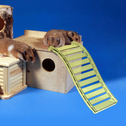 Hamster Ladder Hut Accessory for Platform Stable for Cage Decor Bridge for Hedgehog Small Pets Small Animals Rats Gerbils