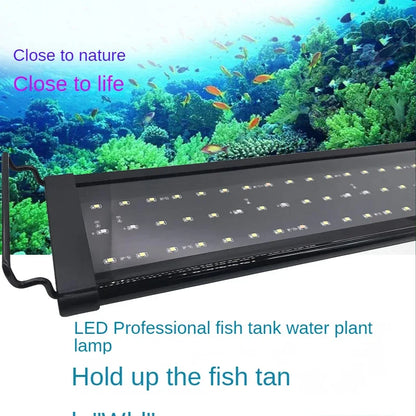 24WLED Aquarium Light,Waterproof Fish Tank Light For Water Plant Fish Coral Reef Light ,Full Spectrum,Extendabl Bracket,RGB LEDs