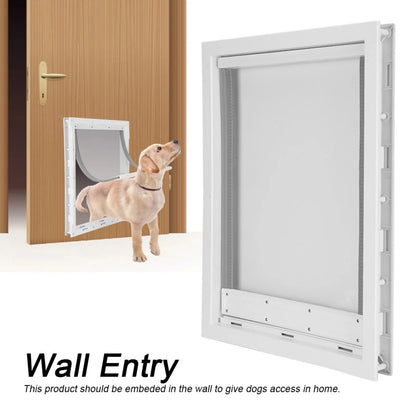 2XL Inner Flap 55*36cm Big Dog Door for Wooden Doors HQ ABS Flame PVC Enter Outer Anti Raining Cover Insulated Cold Weather