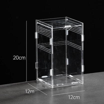 Acrylic Transparent Reptile Breeding Box Terrarium Habitat Insect Spider Lizard Scorpion Feeding Cage Arboreal Enclosure Case