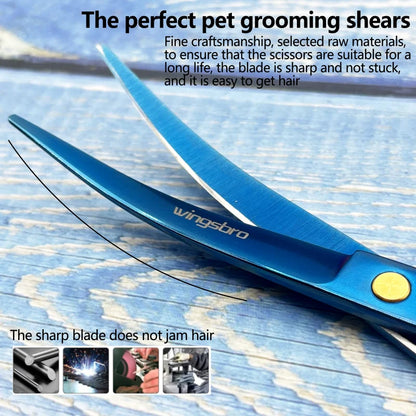 Pet Grooming Scissors   7inch Right and Left Hand Curved Scissors For Dog Grooming